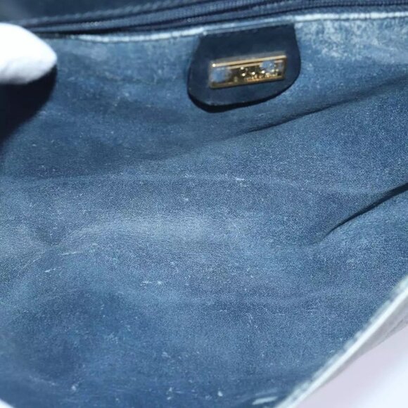 GUCCI Micro GG Supreme Shoulder Bag PVC Navy Gold Auth 88596 - Picture 11 of 16